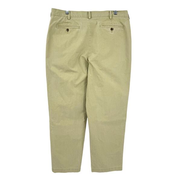L.L. Bean VTG Natural Fit Cotton Tan Flat Front Chinos Mens Size 36x32 Trousers - Picture 2 of 10